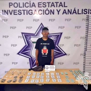 Detiene Policía Estatal a hombre con más de 200 pastillas psicotrópicas