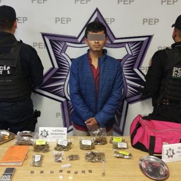 Al sur de la capital, Policía Estatal detiene a presunto distribuidor de droga