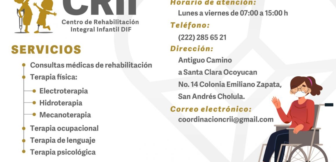 Promueve SEDIF servicios del Centro de Rehabilitación Integral Infantil