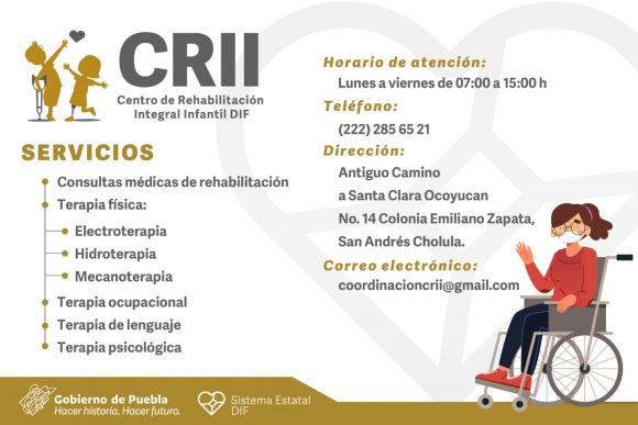 Promueve SEDIF servicios del Centro de Rehabilitación Integral Infantil