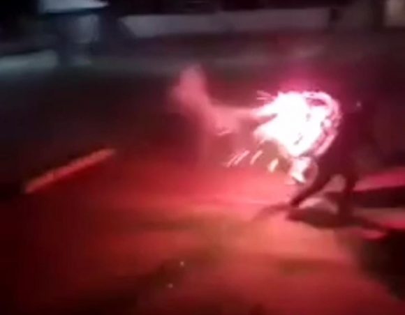 Momento justo de la explosión en Ahuehuetzingo; después el miedo