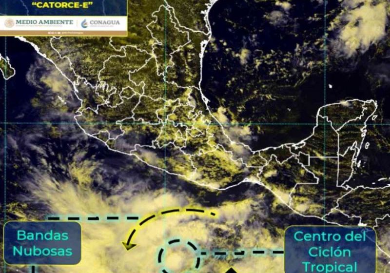 Depresión tropical 14-E se forma frente a las costas de Guerrero