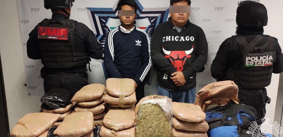 Captura SSP a dos hombres con 30 kilogramos de aparente marihuana