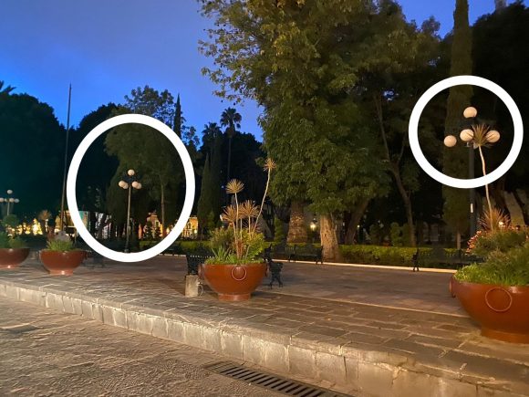 Sin funcionar luminarias del zócalo reinagurado por Sedatu y Ayuntamiento de Puebla