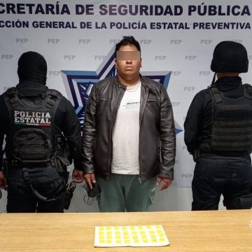 Captura Policía Estatal a un hombre en posesión de aparente droga