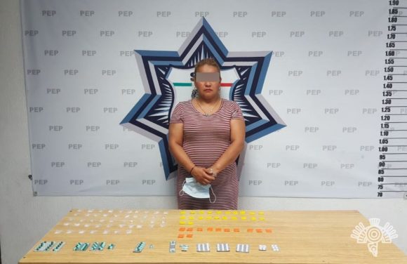 Con pastillas psicotrópicas, Policía Estatal captura a mujer