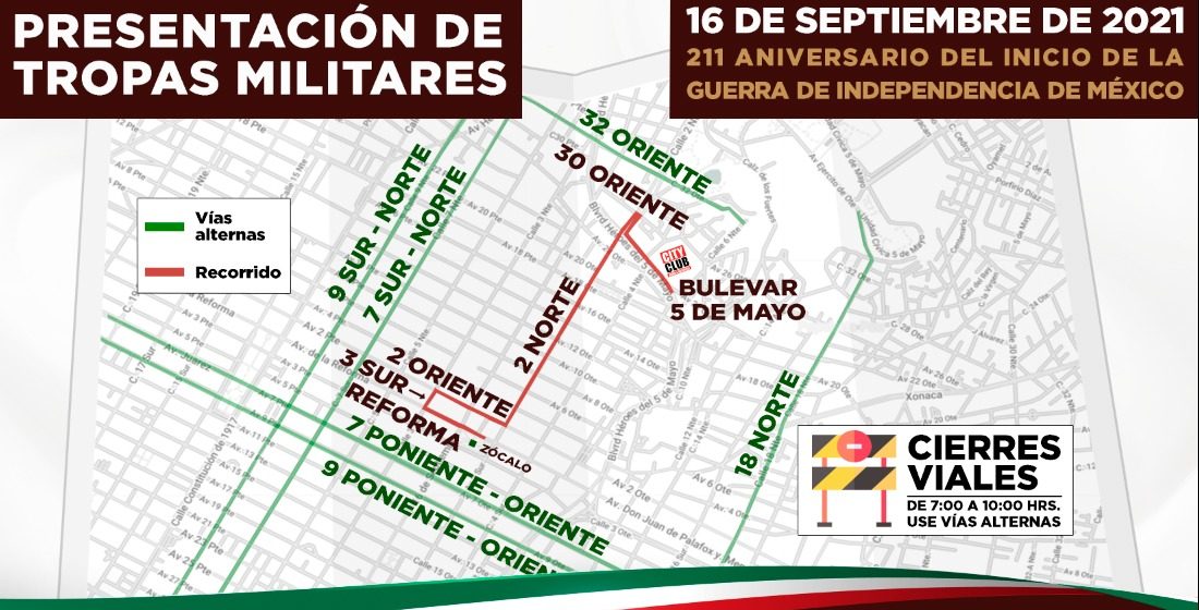 Anuncia Ayuntamiento de Puebla presentación de tropas militares para este 16 de septiembre