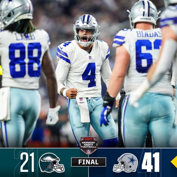 Los Vaqueros de Dallas aplastaron a las Águilas en el MNF