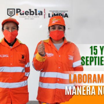 Habrá servicio de limpia durante festejo de Independencia en el municipio de Puebla