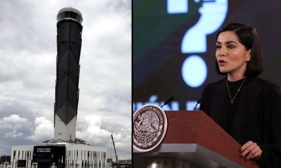 torre aeropuerto La Torre de Control del aeropuerto de San Lucía no está inclinada, contestan en la Mañanera