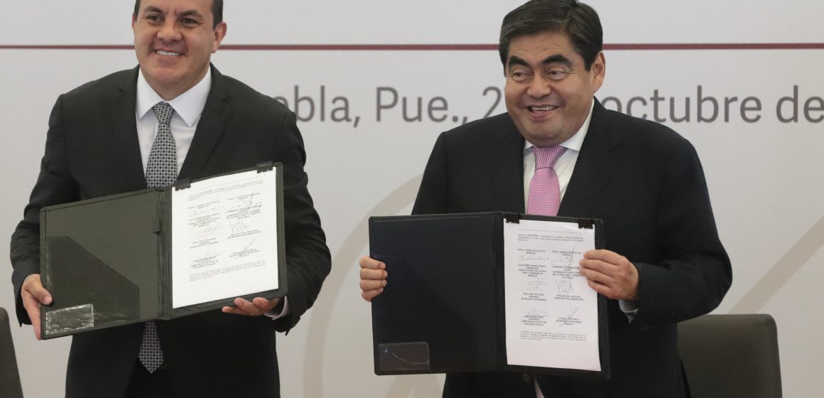 Firman Puebla y Morelos acuerdo de coordinación en materia de seguridad pública