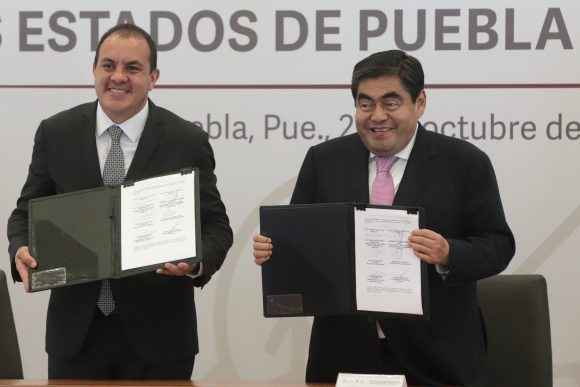 Firman Puebla y Morelos acuerdo de coordinación en materia de seguridad pública