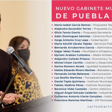 Eduardo Rivera Pérez presentó a su gabinete de trabajo para el Ayuntamiento de Puebla