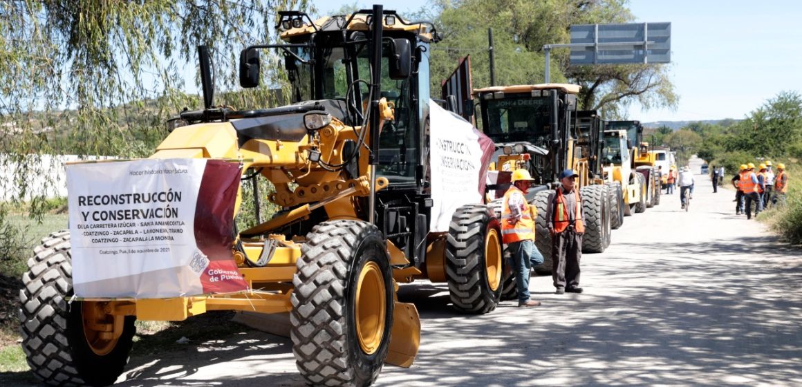 Inicia Gobierno Estatal reconstrucción y conservación de la carretera estatal tramo: Coatzingo – Zacapala –La Monera