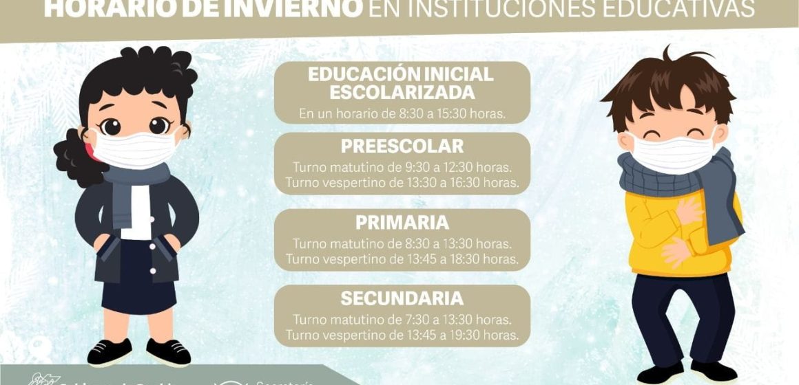 Inicia horario de invierno en escuelas de educación obligatoria: SEP