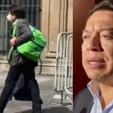 (VIDEO) Mario Delgado aclara el contenido de las mochilas a su salida de Palacio Nacional