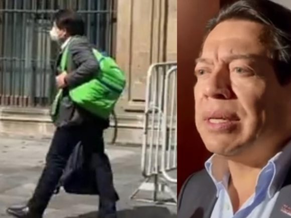 (VIDEO) Mario Delgado aclara el contenido de las mochilas a su salida de Palacio Nacional