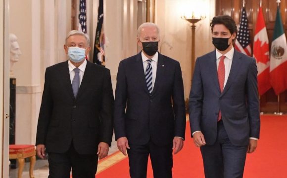 Se reunen López Obrador, Biden y Trudeau en cumbre de líderes de América del Norte