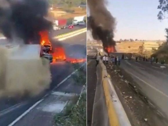 2685607 Accidente en autopista México-Puebla deja 15 peregrinos heridos