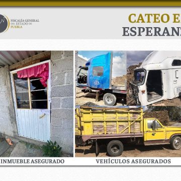 Durante cateo en Esperanza, la Fiscalía recuperó tres vehículos