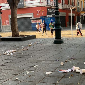 Dejan basurero en la 5 de Mayo de Puebla