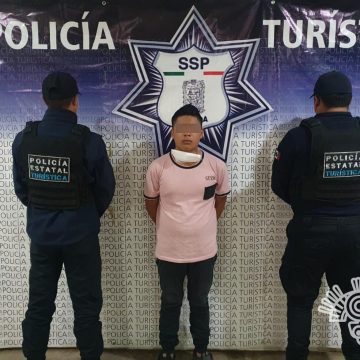 Policía Estatal Turística detiene a presunto ladrón en el centro de la ciudad