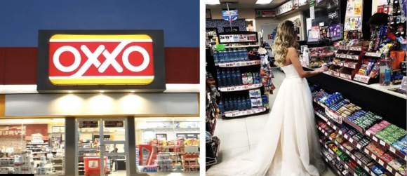 Poblana se hace viral por ir al Oxxo con su vestido de novia antes de la fiesta