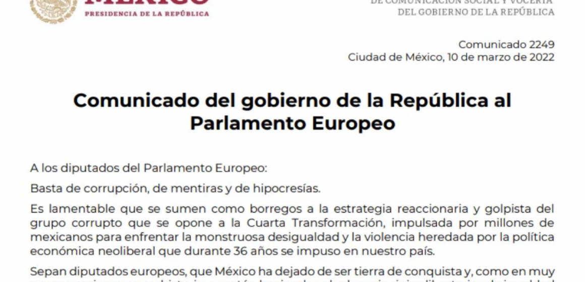 Presidencia califica a eurodiputados como “borregos”