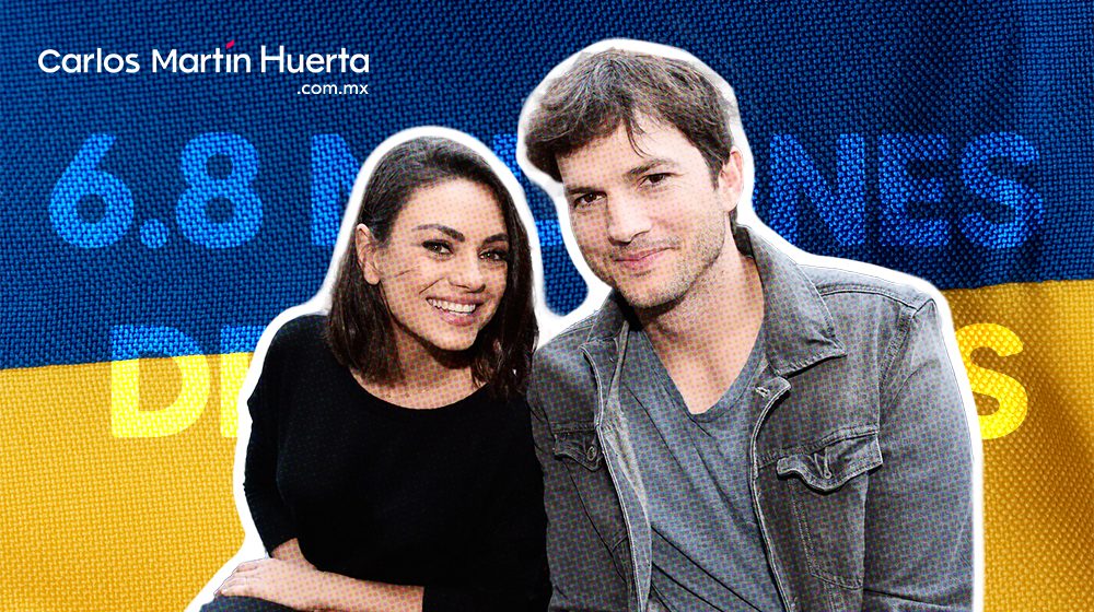 Mila Kunis y Ashton Kutcher recaudan más de 6.8 millones de dólares en un día para ayudar a Ucrania