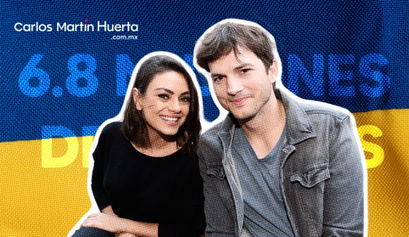 Mila Kunis y Ashton Kutcher recaudan más de 6.8 millones de dólares en un día para ayudar a Ucrania