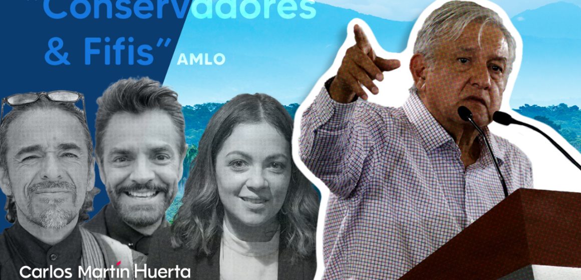 “Son conservadores y fifís”, califica AMLO a celebridades y activistas opositores al Tren Maya