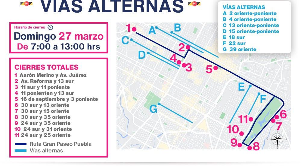 Este domingo regresa el Gran Paseo de Puebla; conoce la ruta