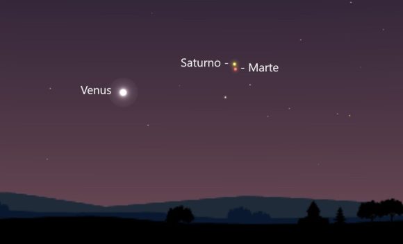 ¿Viste la conjunción de Marte y Saturno que iluminó la madrugada?