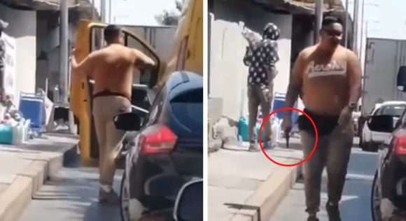 (VIDEO) Amenazan con arma de fuego a repartidor de paquetería en CDMX