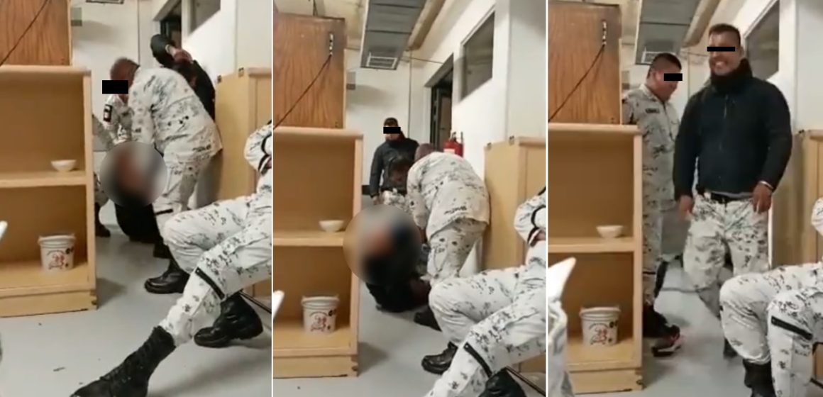 (VIDEO) Elementos de la Guardia Nacional golpean y someten a compañero