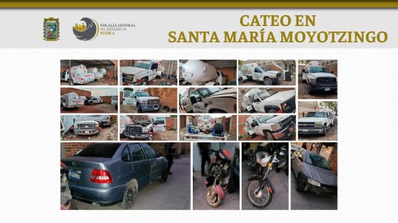 Fiscalía Puebla aseguró 15 pipas de gas y droga en cateo de Texmelucan