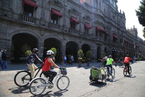 bicicletas centro Puebla capital, referente nacional en la campaña 30 días en bici