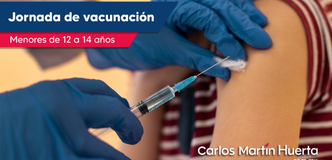 Inicia jornada de vacunación para menores de 12 a 14 años en municipios