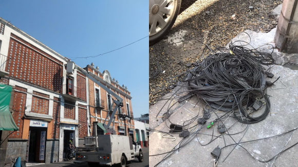 Ayuntamiento de Puebla e Iniciativa Privada mejoran imagen del Centro Histórico al ordenar cableado