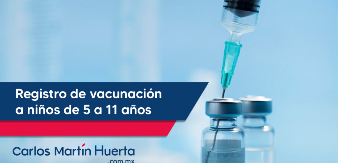 Abren registro de vacunación para niños de 5 a 11 años