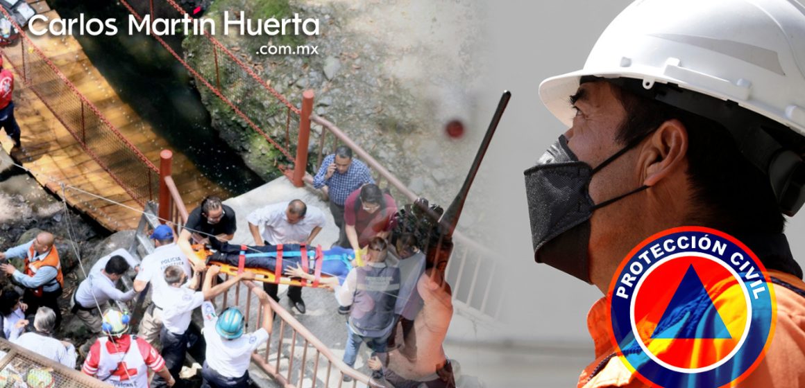 Cesan a cuatro funcionarios de Cuernavaca por desplome de puente colgante