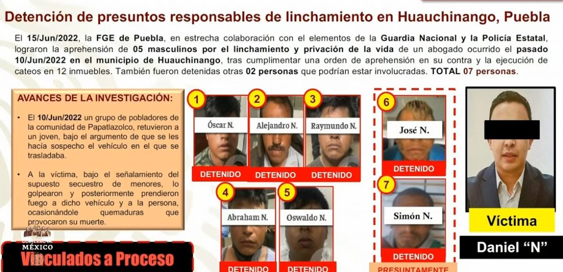 Detienen a dos personas más por linchamiento en Huauchinango