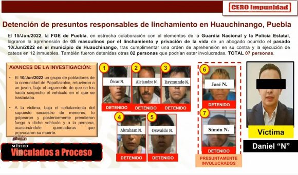 detenidos linchamiento Huauchinango 1 Detienen a dos personas más por linchamiento en Huauchinango