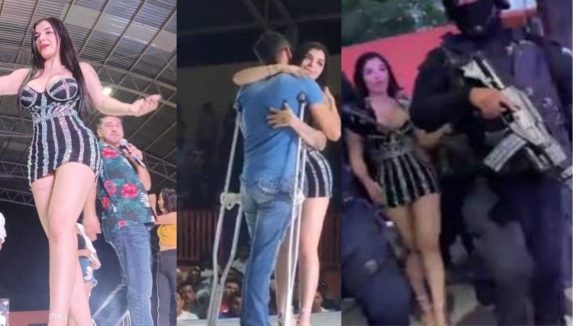 Escoltada por policías llegó la modelo de Only Fans Karely Ruiz al festejo del Día del Padre en Tamaulipas