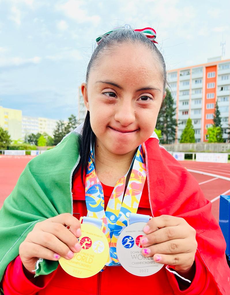 La poblana Eloísa Mosqueda ganó oro e impuso marca en Campeonato Mundial de Síndrome de Down