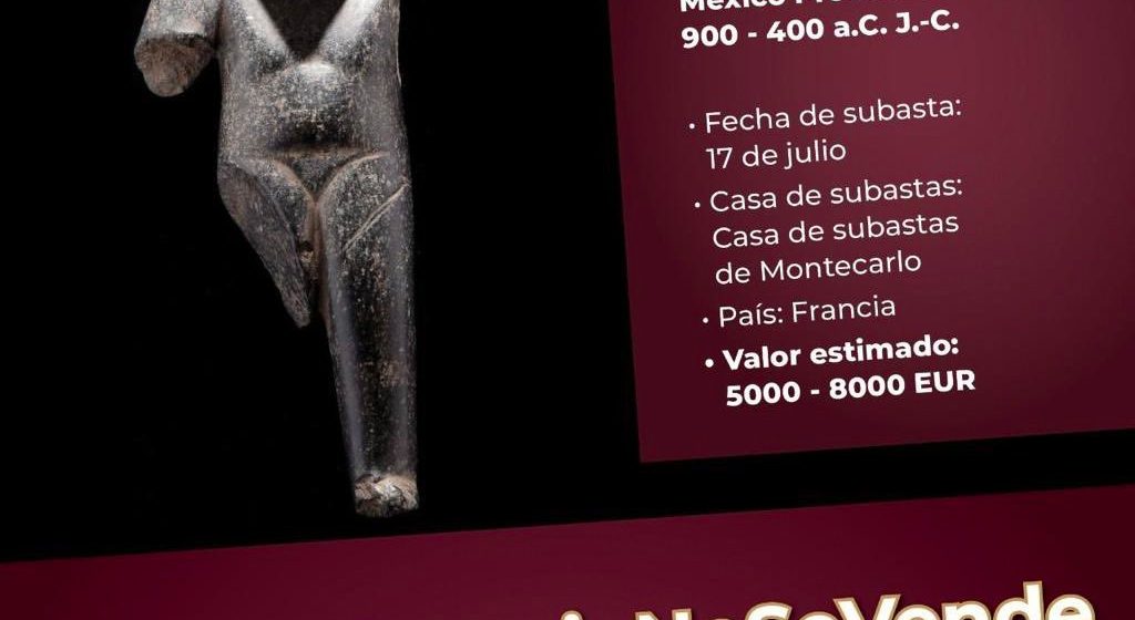 Retiran piezas arqueológicas mexicanas de subasta en Mónaco tras reclamo de Secretaría de Cultura