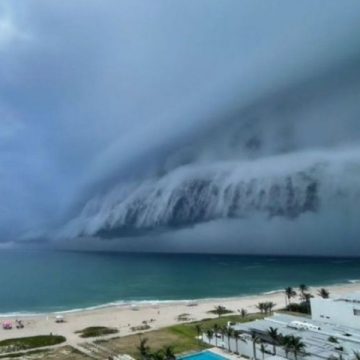 Nube ‘cinturón’ cubrió el cielo de playa Miramar en Tamaulipas
