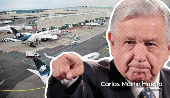 AMLO acusa fraude en construcción de la T-2 del AICM, tras bache en la pista