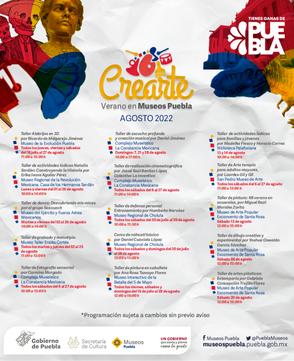 Impartirá Cultura talleres de verano para niñas, niños, jóvenes y adultos