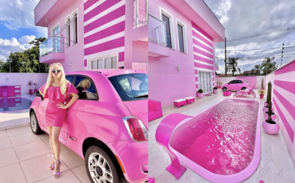 Influencer acondiciona su casa para que se parezca a la de Barbie